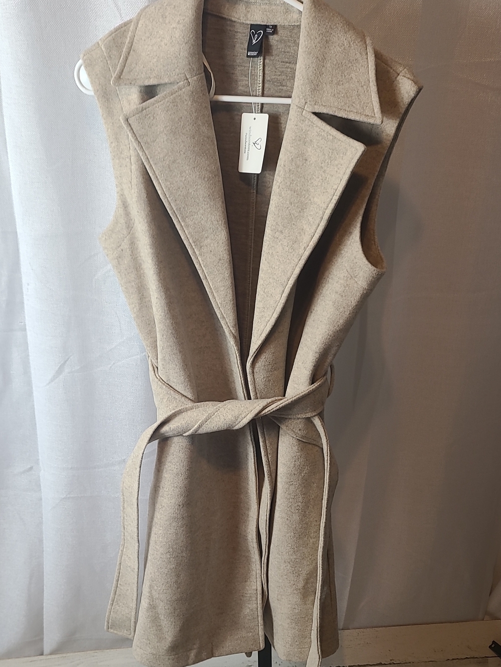 Autumn Chic Long Belted Vest from Windsor. Med. New